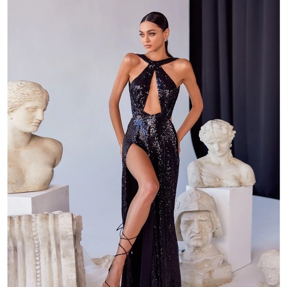 Alamour The Label Black Sequin Maxi Dress - Picture 5 of 7